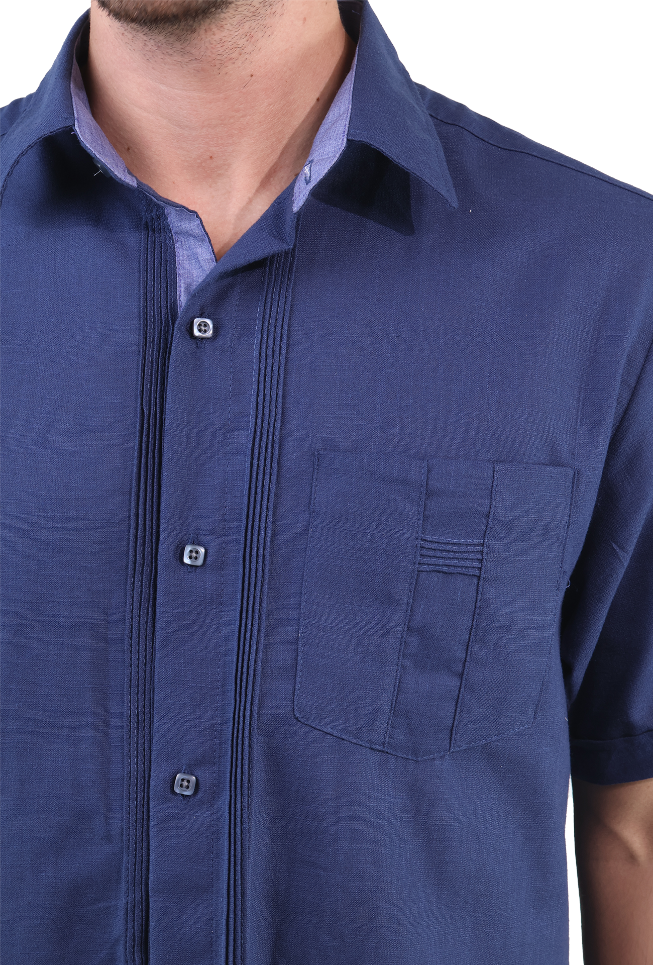 Guayabera Manga Corta De Algodón Corte Clasico Para Caballlero