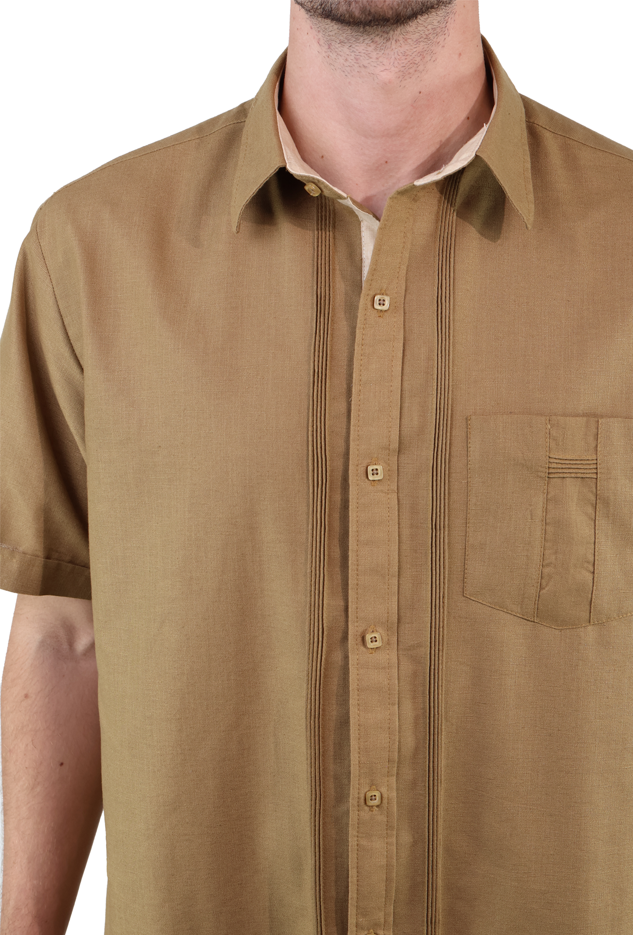 Guayabera Manga Corta De Algodón Corte Clasico Para Caballlero