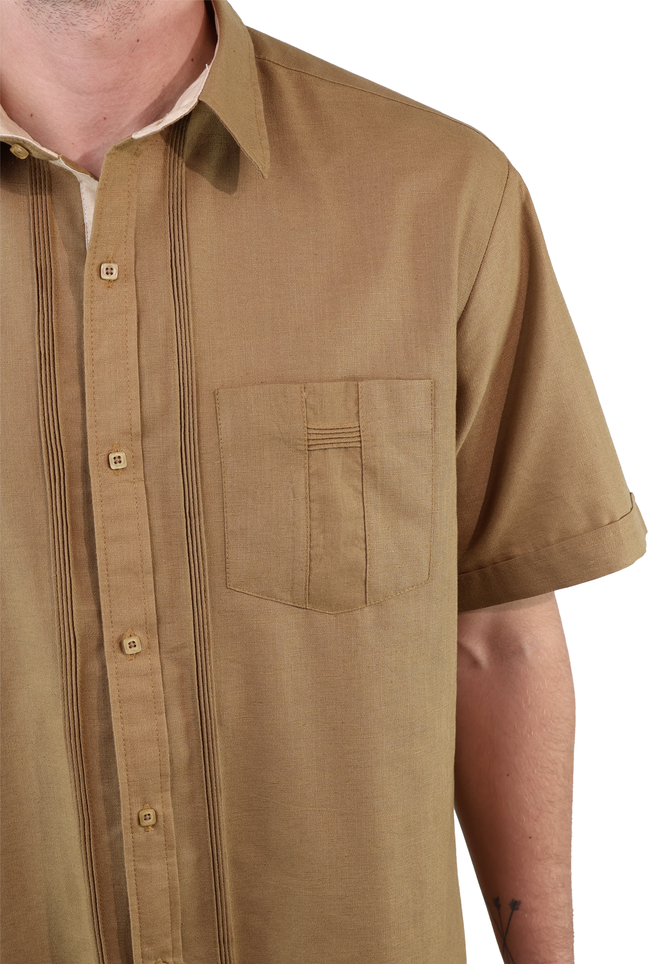 Guayabera Manga Corta De Algodón Corte Clasico Para Caballlero
